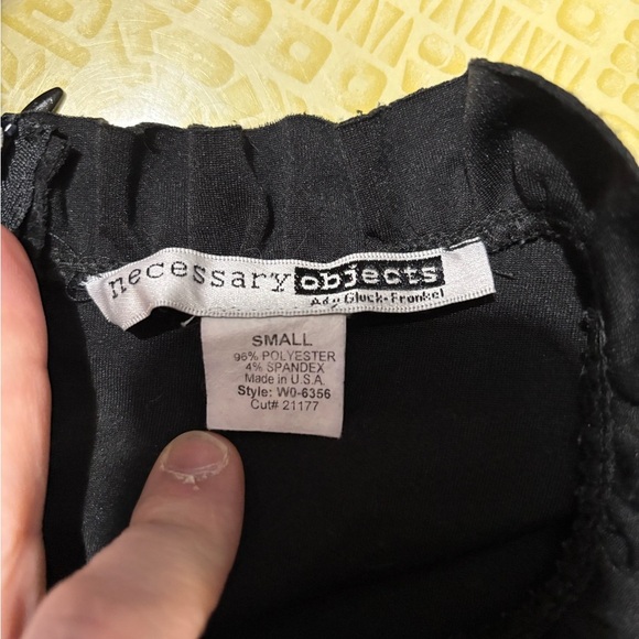 Vintage Necessary Objects Black Ruffled Puff Sleeve Mini Dress - Picture 8 of 11